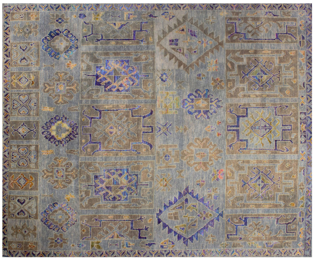 Guja Opal Grey Wool and Sari Silk carpet