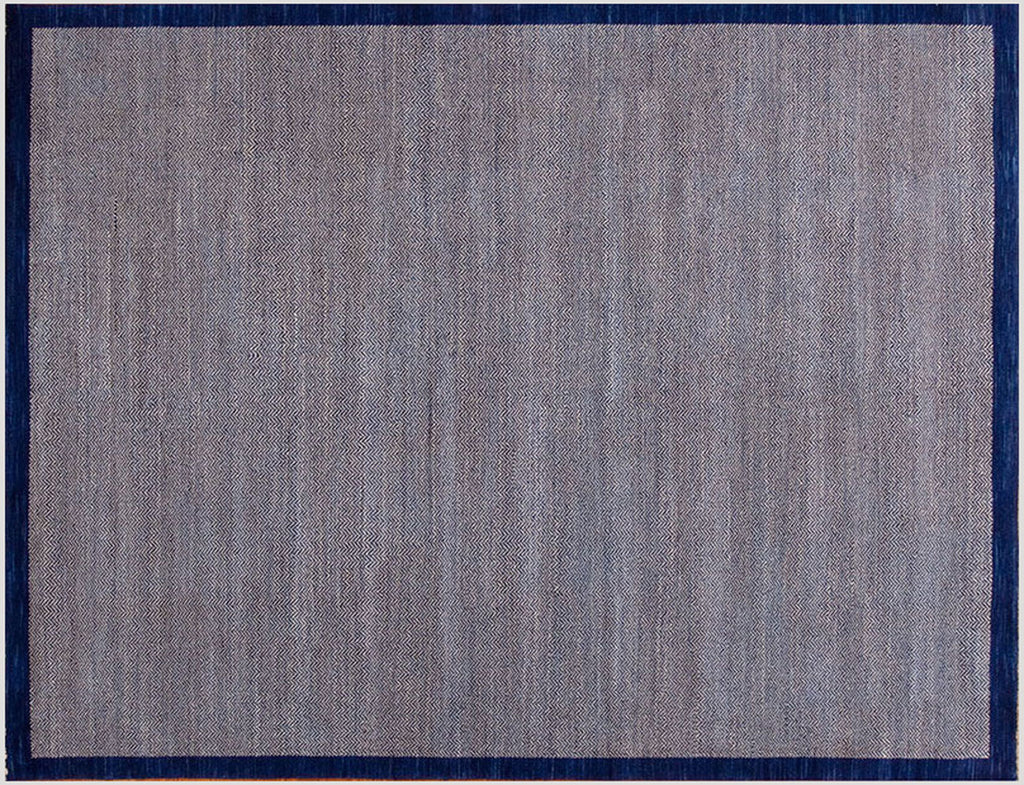 Herringbone duo navy wool carpet