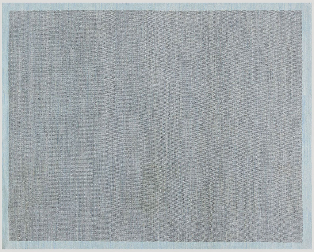 Herringbone Duo sky wool carpet