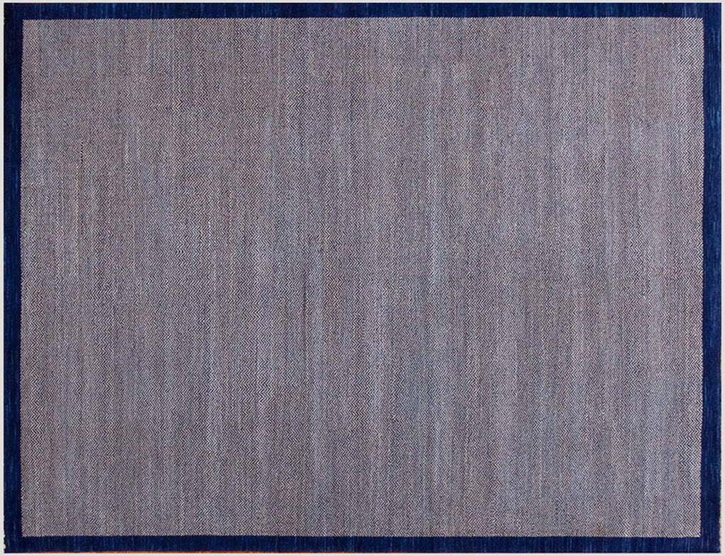 Herringbone duo navy wool carpet